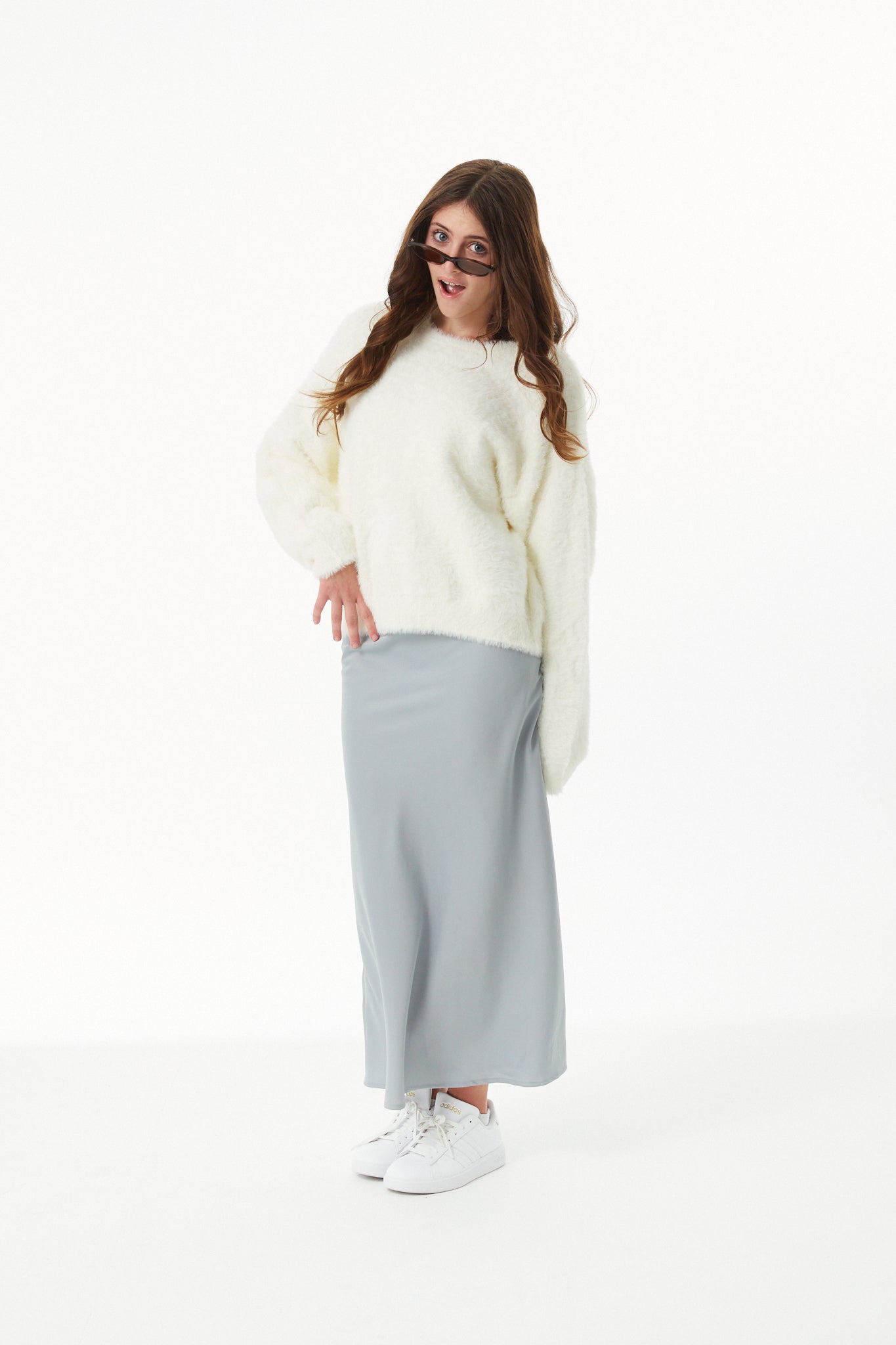 Joey Satin Maxi - Silver Grey