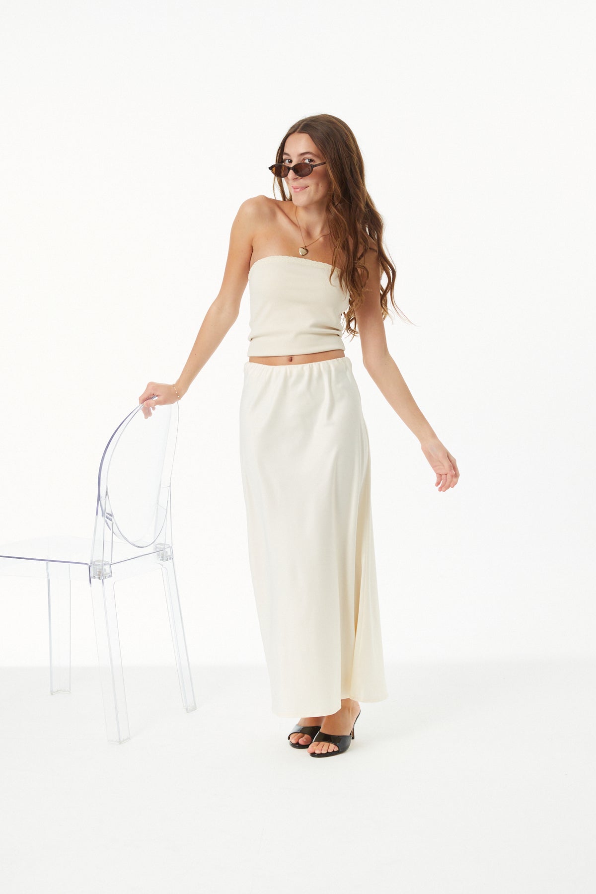Alexa (long) Cream Cotton Spandex Longer Tube Top