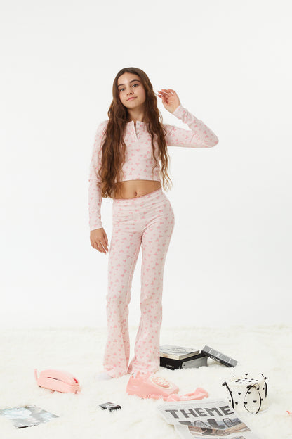 Savi Pink on Pink Thermal Henley
