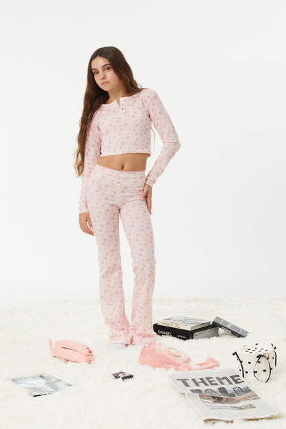 Savi Pink on Pink Thermal Henley