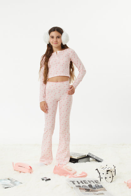 Savi Pink on Pink Thermal Henley