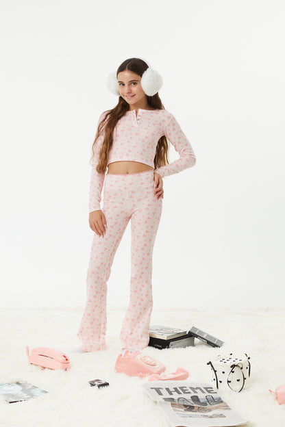 Savi Pink on Pink Thermal Henley