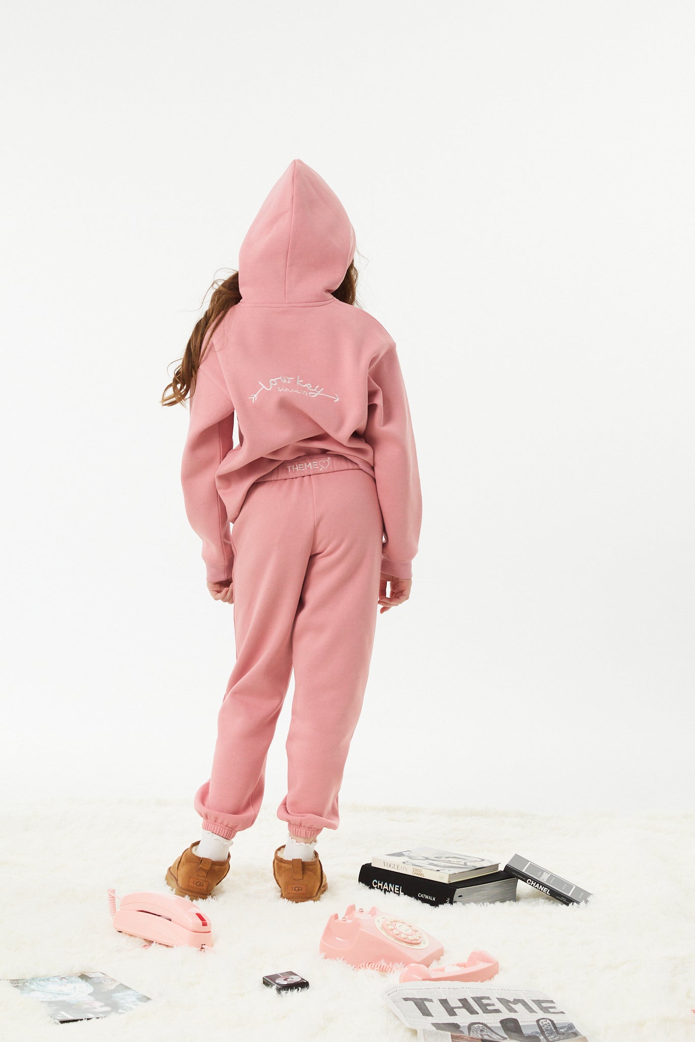 Lea Rose Pink French Terry Oversized Hoodie - Low Key