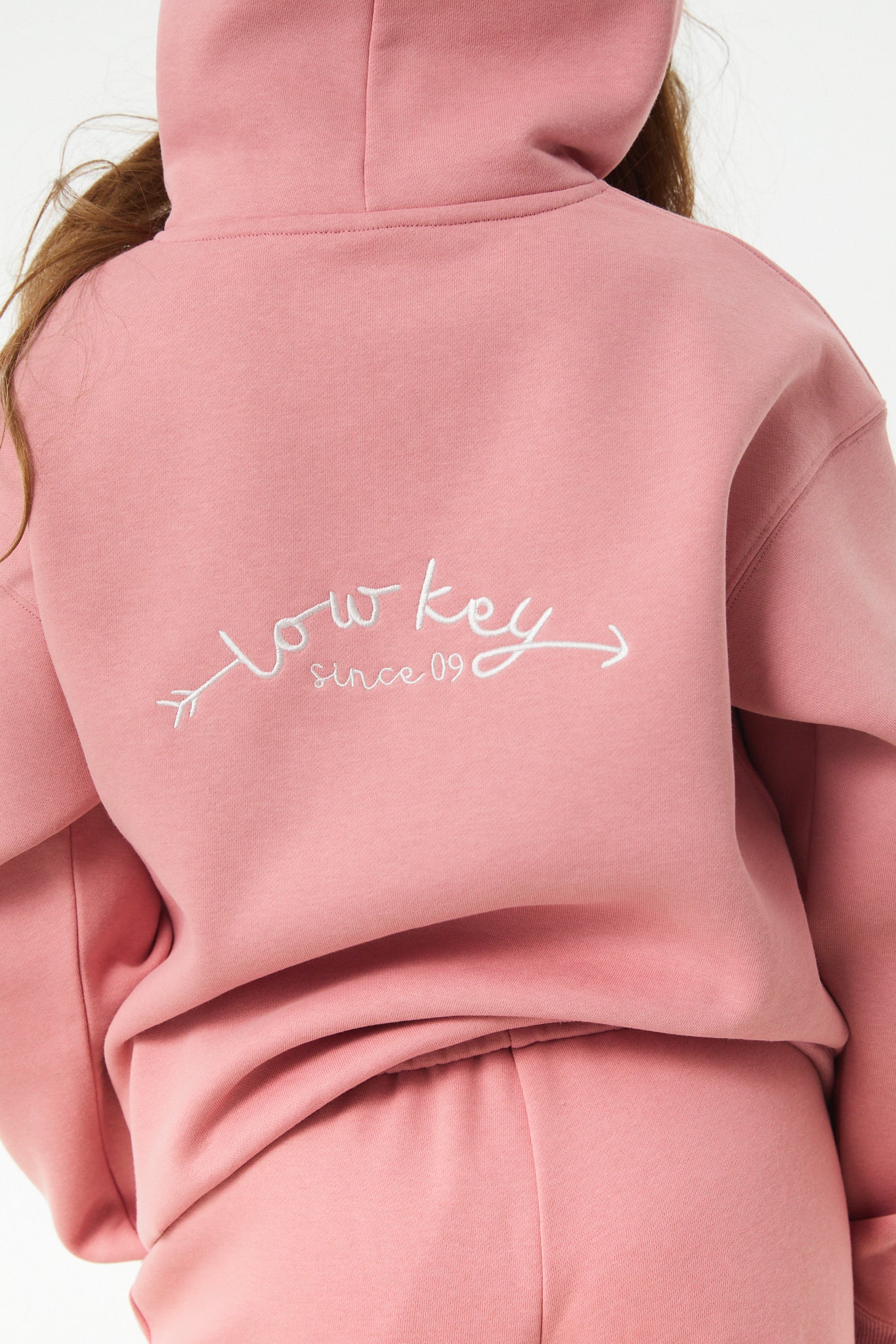 Lea Rose Pink French Terry Oversized Hoodie - Low Key