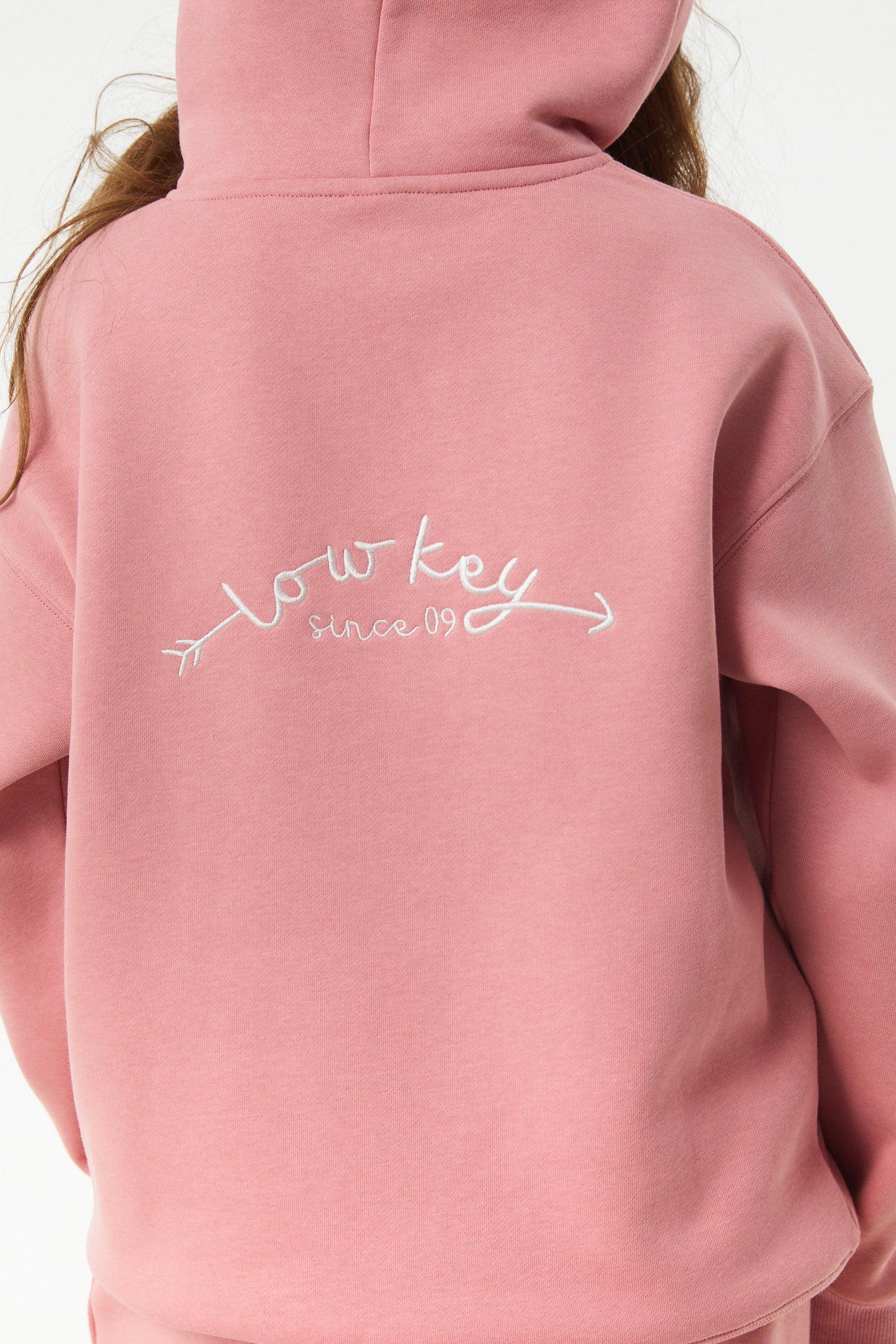 Lea Rose Pink French Terry Oversized Hoodie - Low Key
