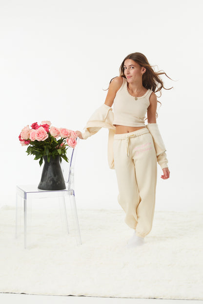 Jessie Winter White French Terry Jogger - Ma Cherie