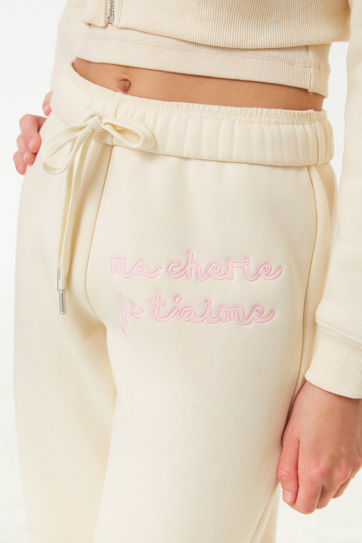 Jessie Winter White French Terry Jogger - Ma Cherie