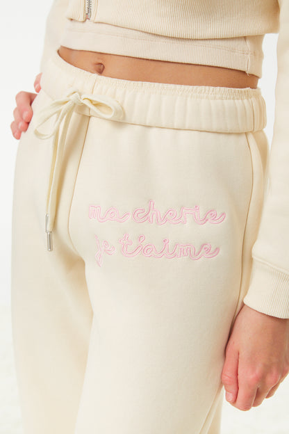 Jessie Winter White French Terry Jogger - Ma Cherie