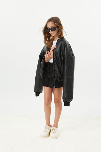 Valley Black Vegan Leather Jacket