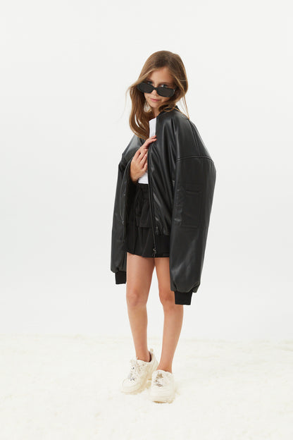 Valley Black Vegan Leather Jacket
