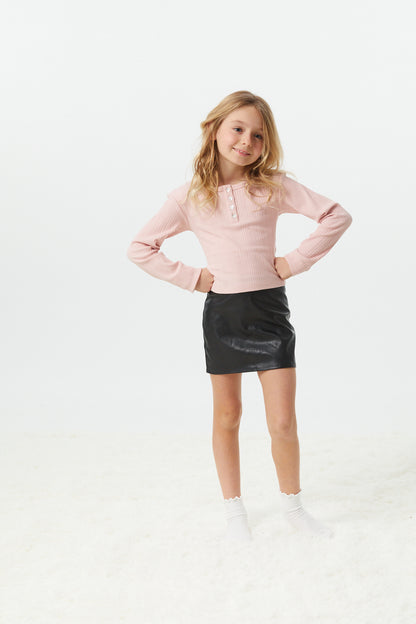 Savi Ballet Pink Lightweight Ribbed Henley