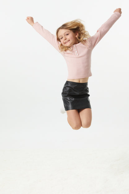 Savi Ballet Pink Lightweight Ribbed Henley