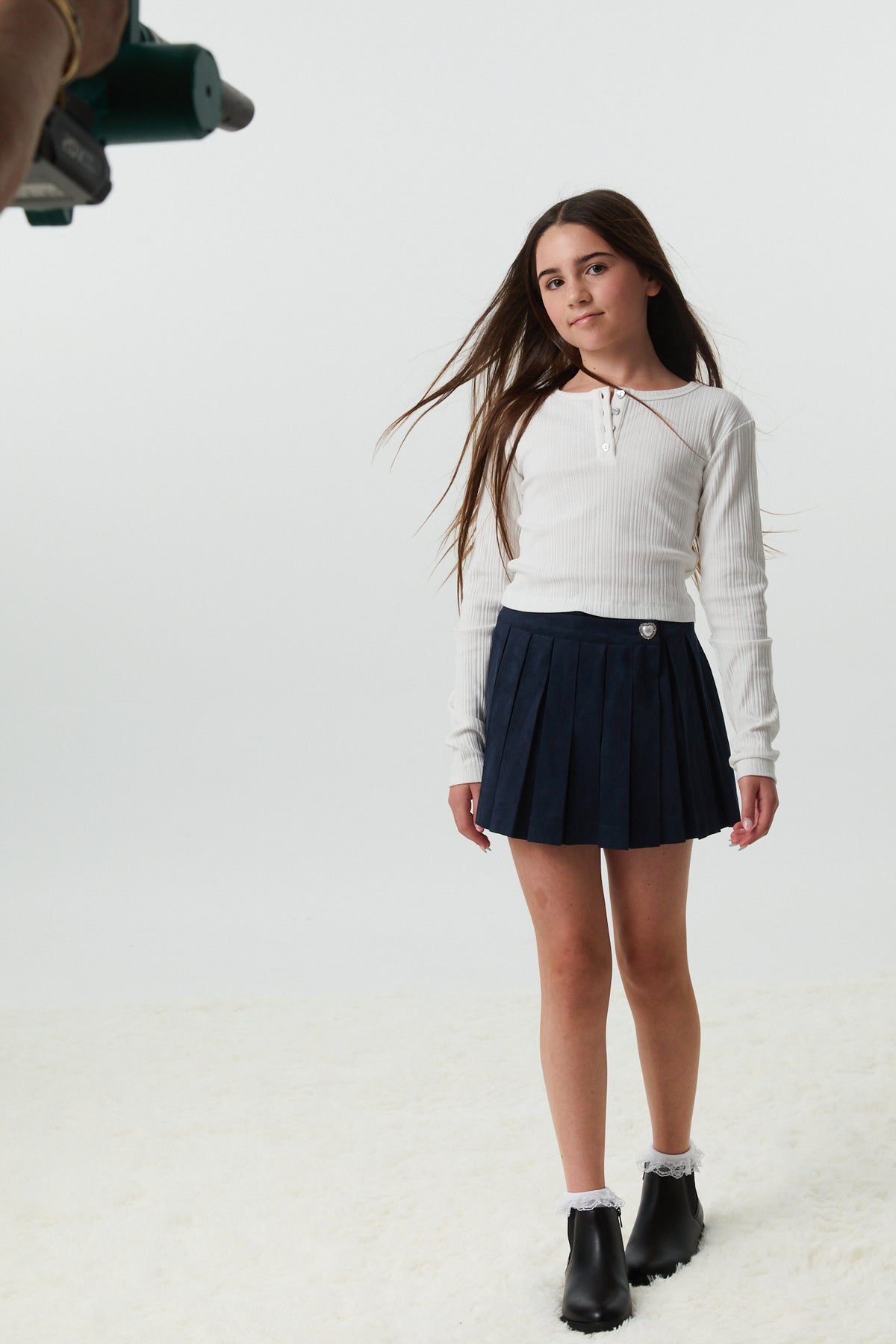 Savi White Lightweight Ribbed Henley