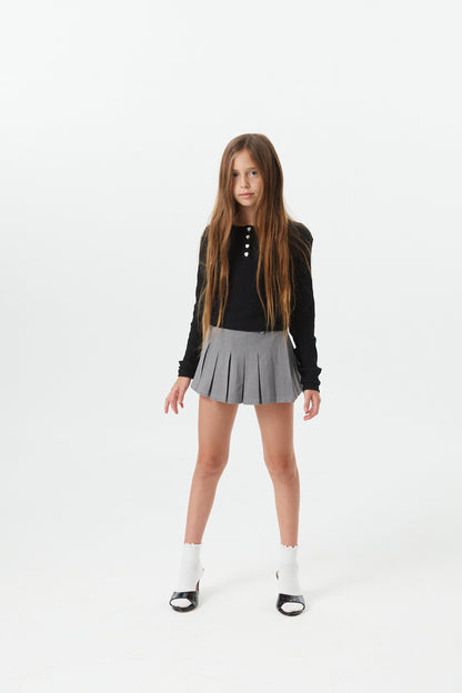 Savi Black Lightweight Ribbed Henley