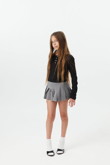 Savi Black Lightweight Ribbed Henley