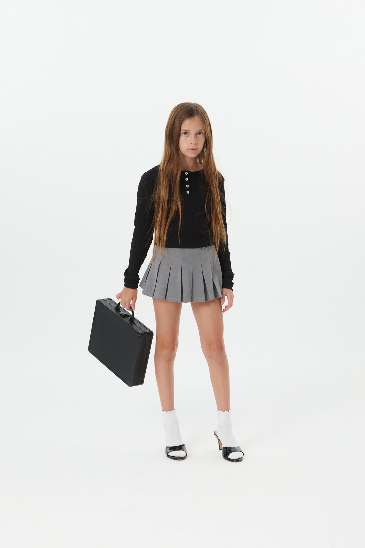 Savi Black Lightweight Ribbed Henley