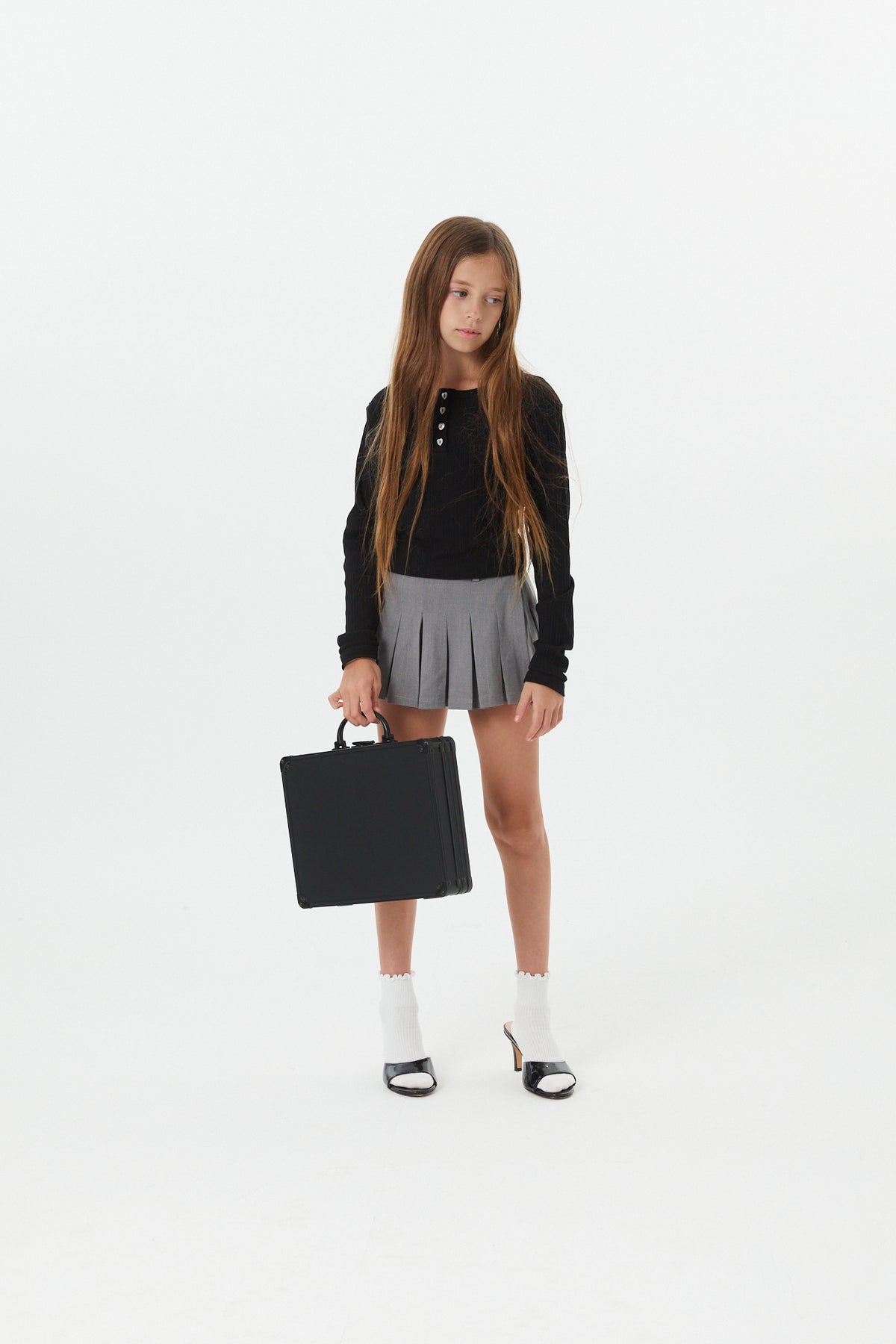 Savi Black Lightweight Ribbed Henley