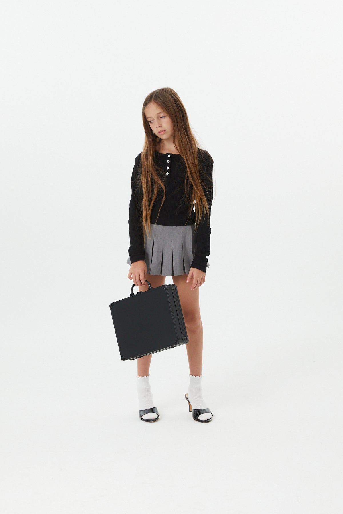 Savi Black Lightweight Ribbed Henley