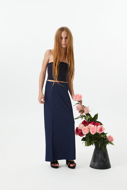 Joey Satin Maxi - Navy