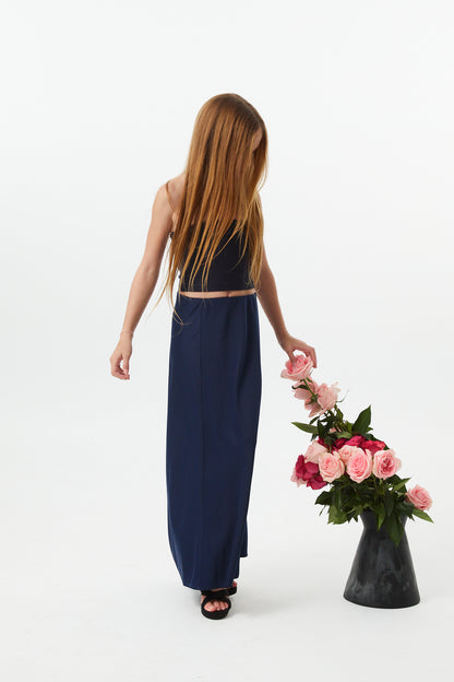 Joey Satin Maxi - Navy