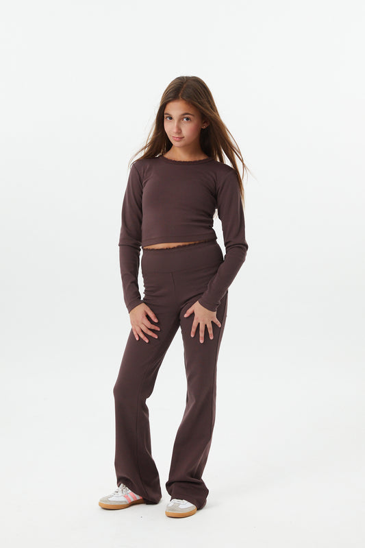 Mae Brown Cotton Spandex Legging