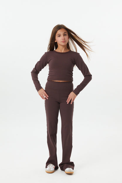 Mae Brown Cotton Spandex Legging