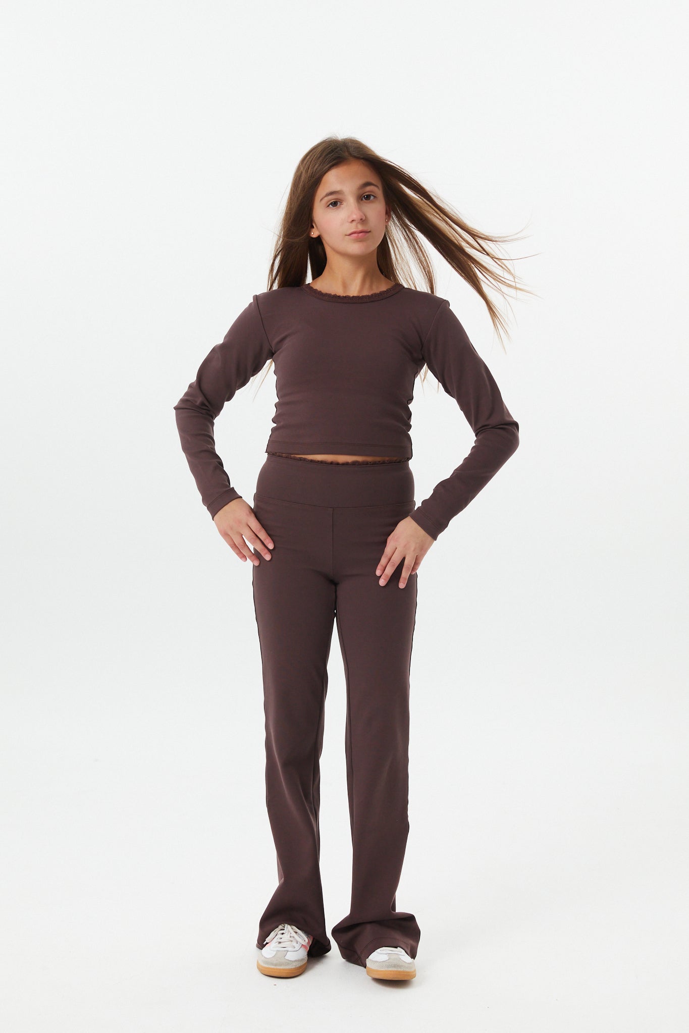 Lucy Brown Cotton Spandex Long Sleeve