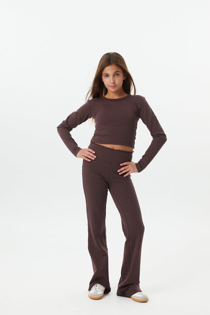 Mae Brown Cotton Spandex Legging