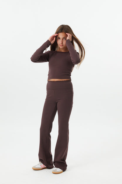 Mae Brown Cotton Spandex Legging