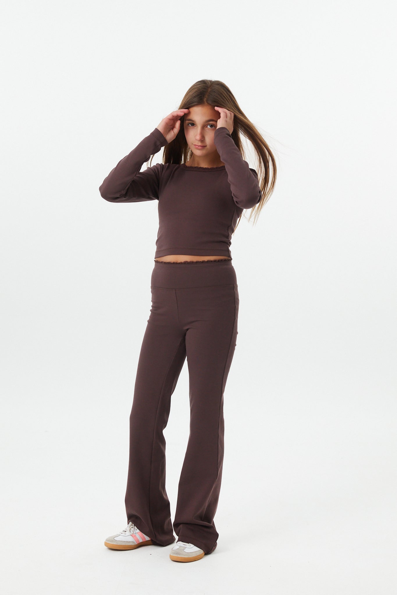 Lucy Brown Cotton Spandex Long Sleeve