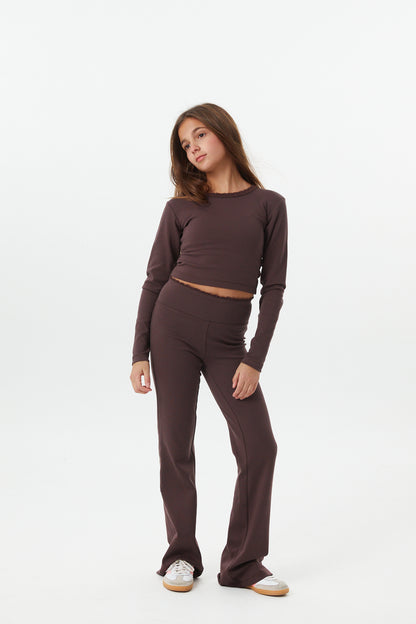 Mae Brown Cotton Spandex Legging