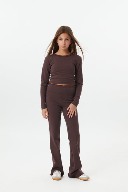 Mae Brown Cotton Spandex Legging