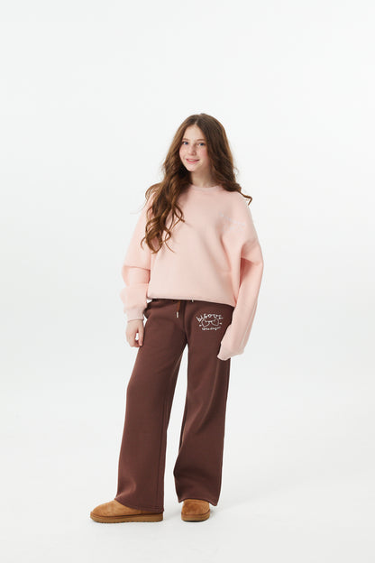 Molly Ballet Pink French Terry Crew Neck - Bisou