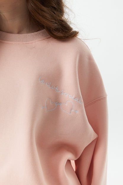 Molly Ballet Pink French Terry Crew Neck - Bisou