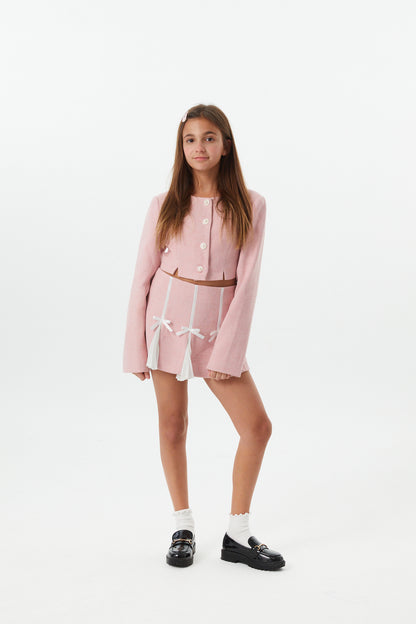 Leah Pink Tweed Two Piece Set