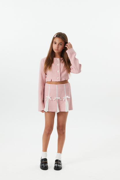 Leah Pink Tweed Two Piece Set