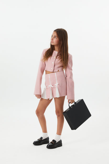 Leah Pink Tweed Two Piece Set