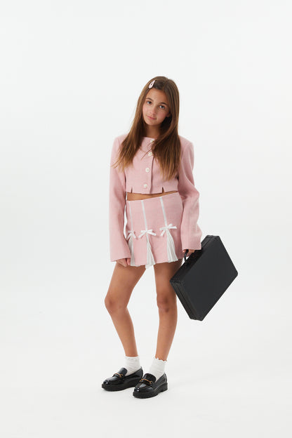 Leah Pink Tweed Two Piece Set
