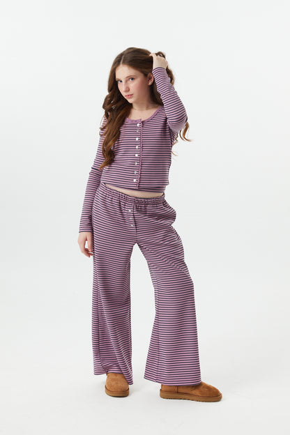 Marni Mauve and Navy Stripe Button Down