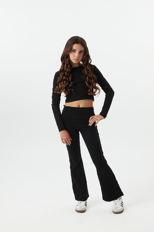 Mae Black Legging Flare