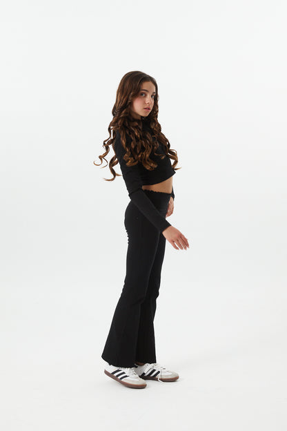 Mae Black Legging Flare