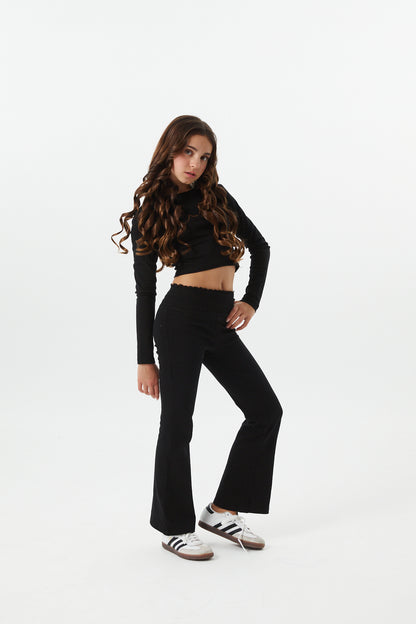 Mae Black Legging Flare