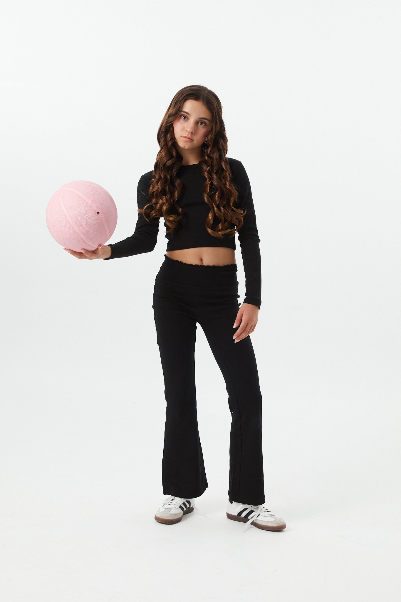 Lucy Black Long Sleeve Crop Top