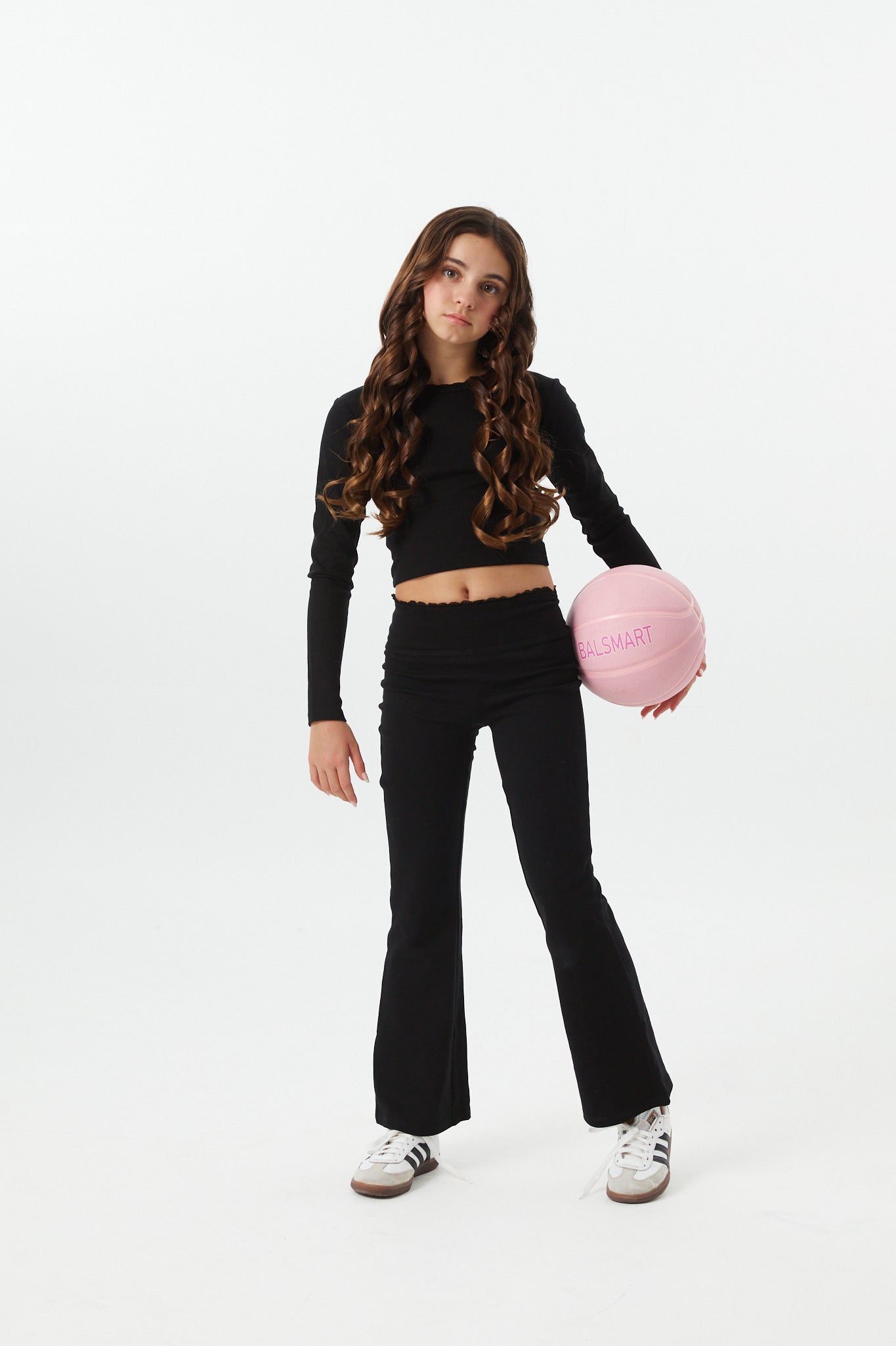 Lucy Black Long Sleeve Crop Top