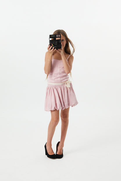 Bailey Mauve With Cream Ribbon Satin Ballet Dress