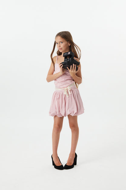 Bailey Mauve With Cream Ribbon Satin Ballet Dress