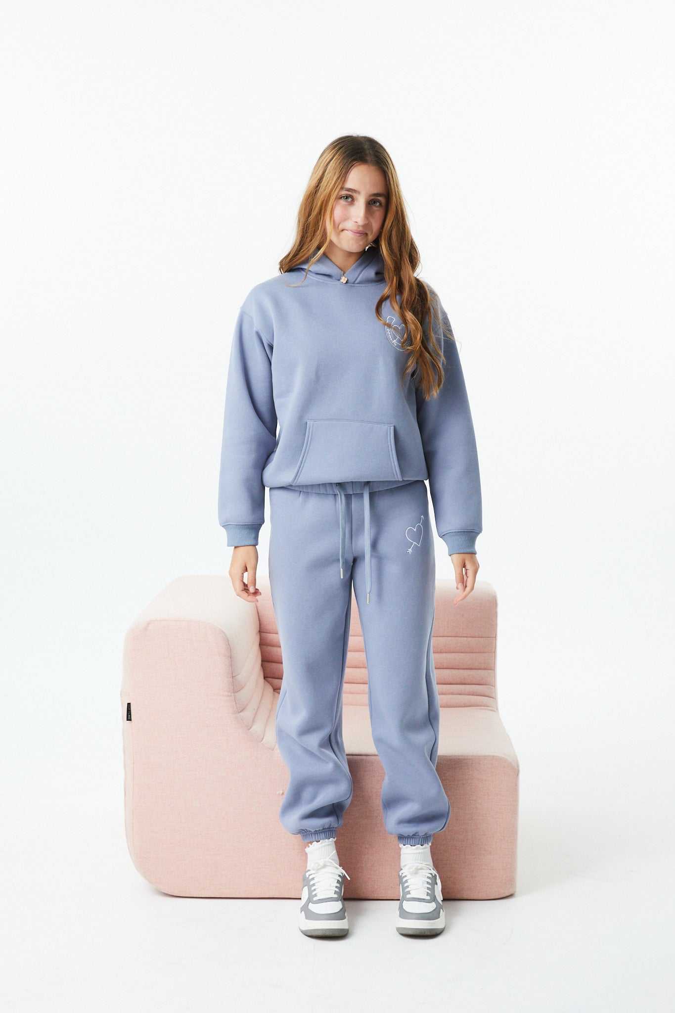 Lea Fall Blue Sky French Terry Oversized Hoodie - Lucky