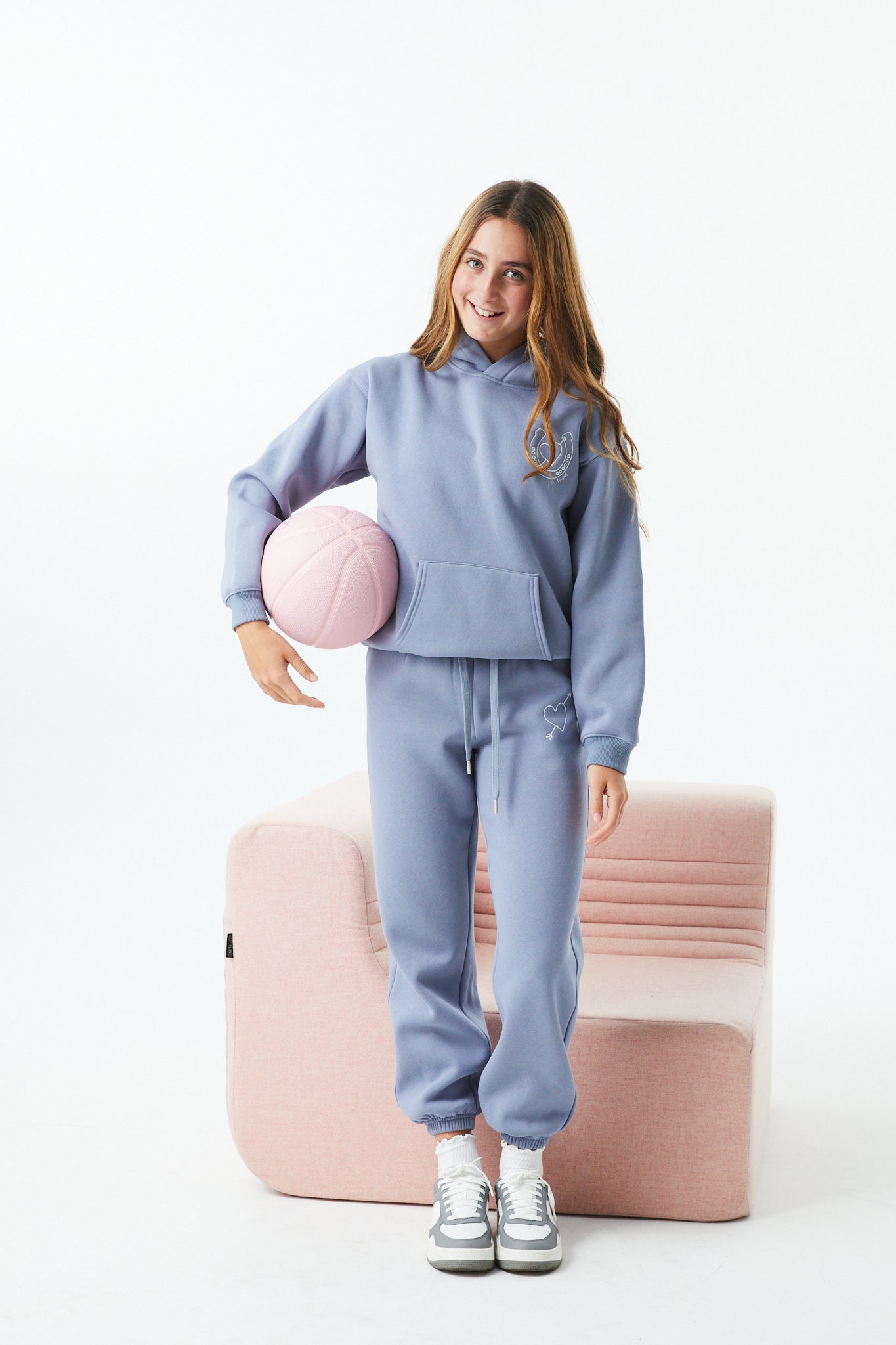 Lea Fall Blue Sky French Terry Oversized Hoodie - Lucky