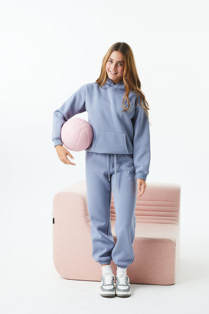 Lea Fall Blue Sky French Terry Oversized Hoodie - Lucky
