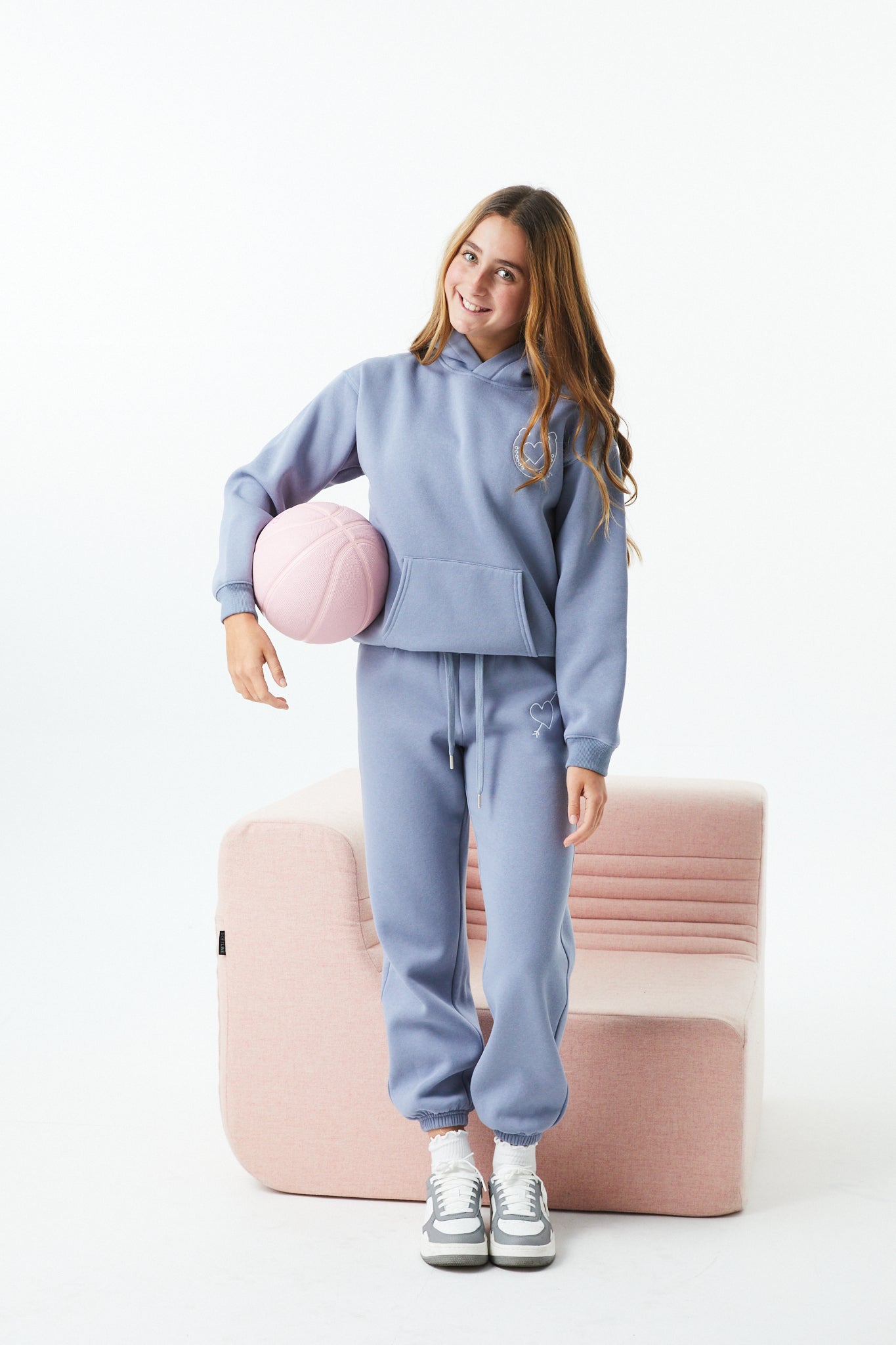 Lea Fall Blue Sky French Terry Oversized Hoodie - Lucky
